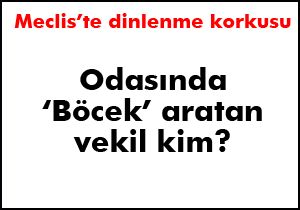 Bir vekil TBMM'deki odasında 'Böcek' arattı